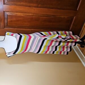 MAGGY LONDON DRESS SLEEVLESS 6 BLACK PINK LIME GREEN WHITE GRAY RUFFLE NWOT